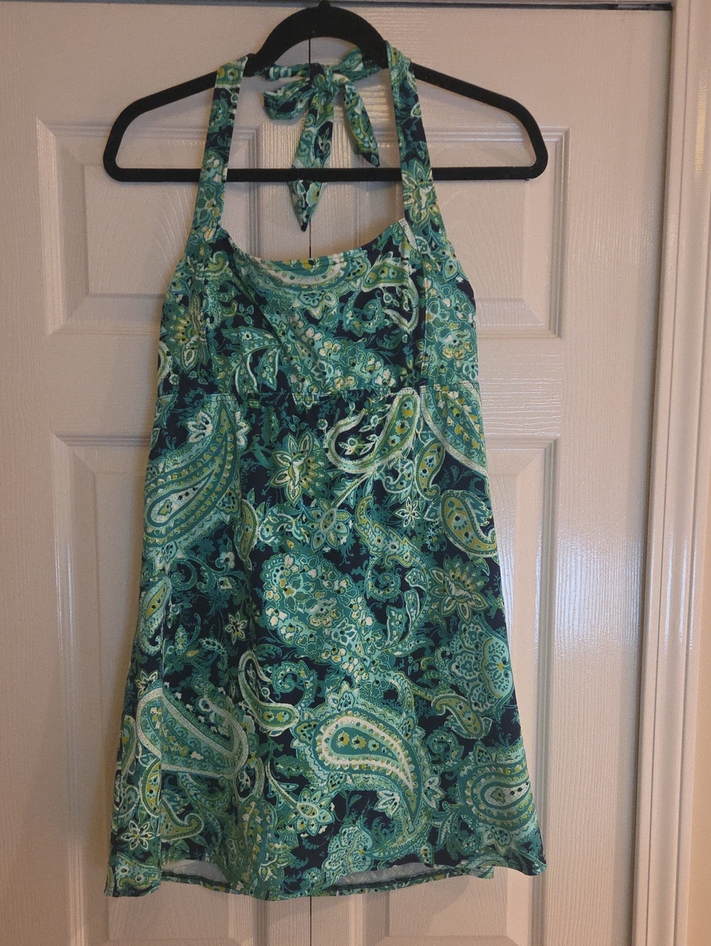 Land's End Green Paisley Swim Dress